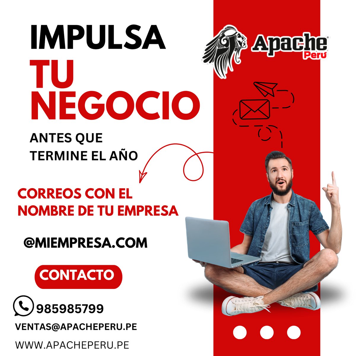 apacheperu's tweet image. Impulsa tu negocio o empresa antes que termine el año!

Correos corporativos para tu negocio o empresa desde 85 soles al año INC IGV!

Contáctanos vía WhatsApp escribiendo al 985985799

apacheperu.pe