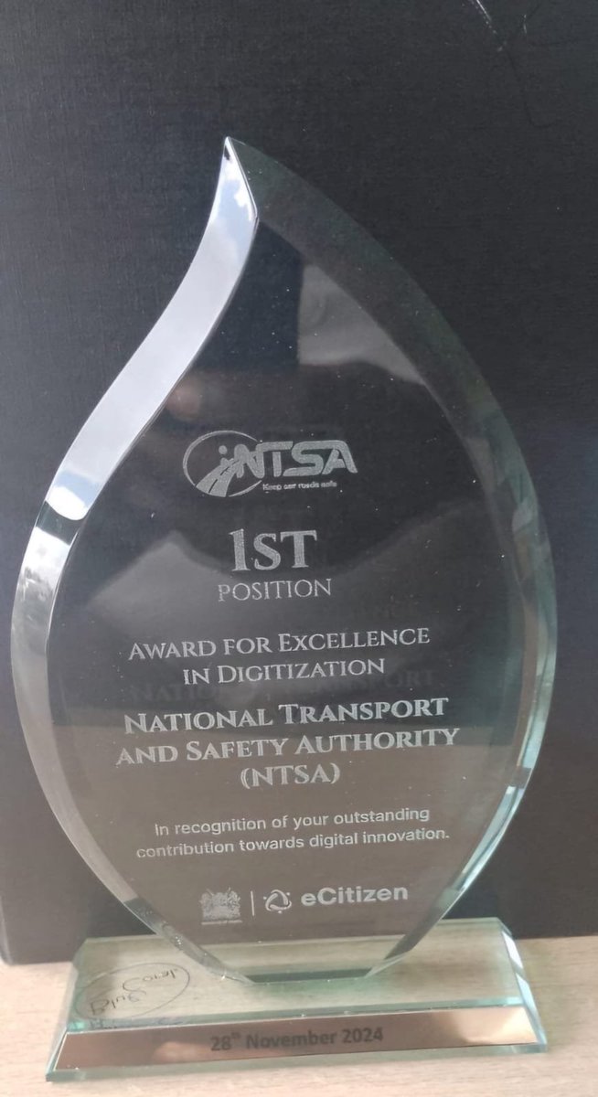 It was celebration today as the Authority was feted with a prestigious award by H.E. Dr. William Samoei Ruto, President of the Republic of Kenya as a winner in the All-Time Highest Transactions category. The award was received by the Cabinet Secretary, Ministry of Roads and