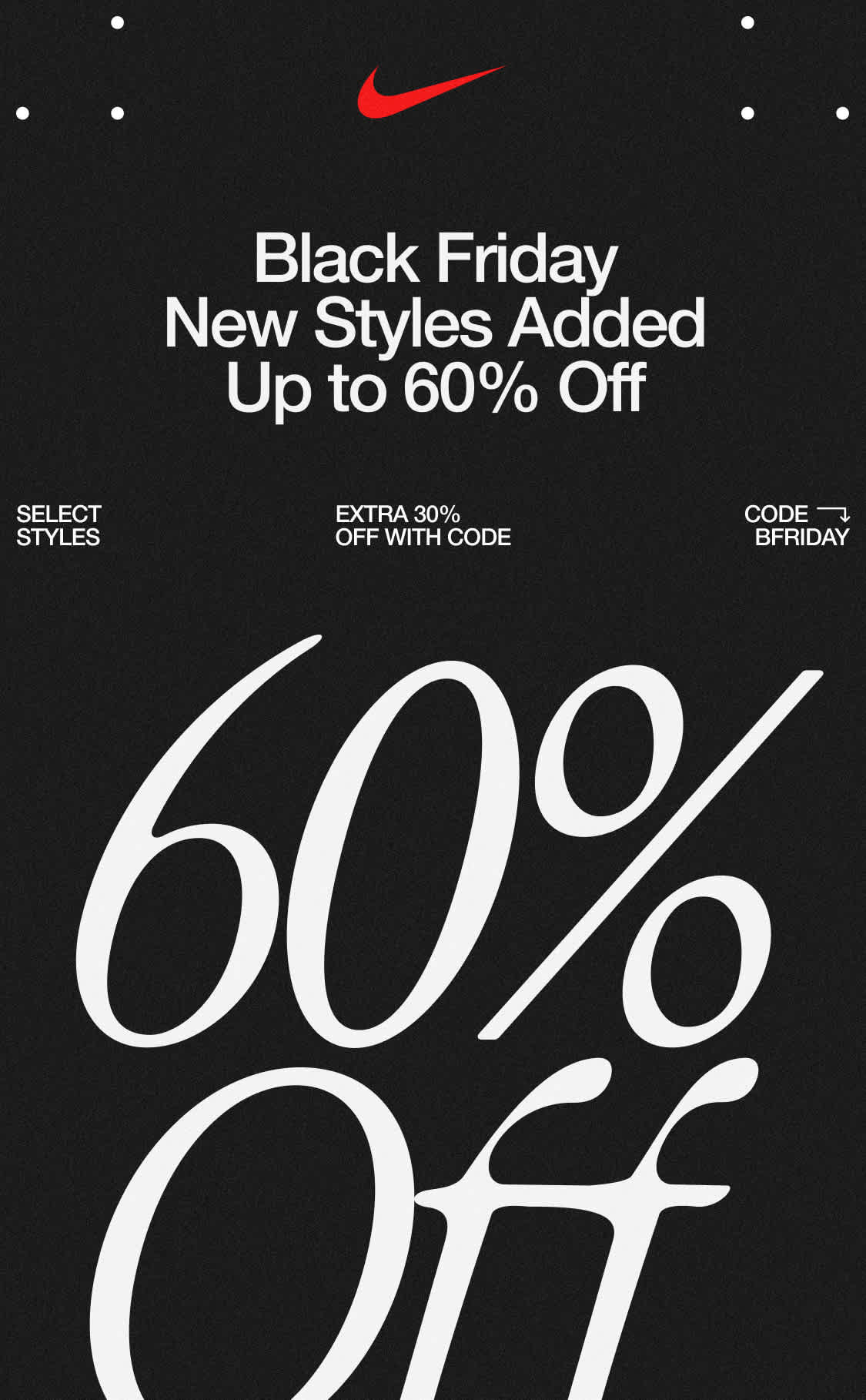 Sneaker Drop on X ad NEW STYLES ADDED Save an Extra 30 Off Select Styles during Nike s Black Friday Sale with code BFRIDAY Shop entire sale https t 4ppXMgbIJq Jordan https t TREtQ0xG5J Dunk http...