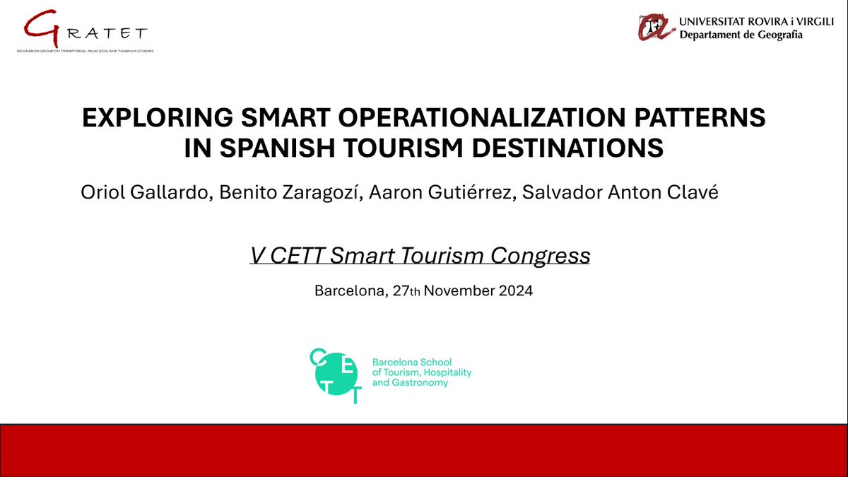 OGallardoPr's tweet photo. Yesterday, we presented our research "Exploring Smart operationalization patterns in Spanish tourism destinations" at #CETTSTCB
#Adaptour @gratetURV @geografiaURV https://t.co/mmZjqfQ6MB