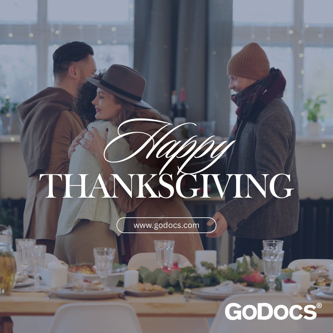 1GoDocs's tweet image. 🦃 Happy Thanksgiving from GoDocs! 🦃

May your Thanksgiving be filled with joy, gratitude, and cherished moments with family and friends. Thank you for being a part of the GoDocs family!

godocs.com

#Thanksgiving #GoDocsGrateful #ThankYou #FamilyAndFriends