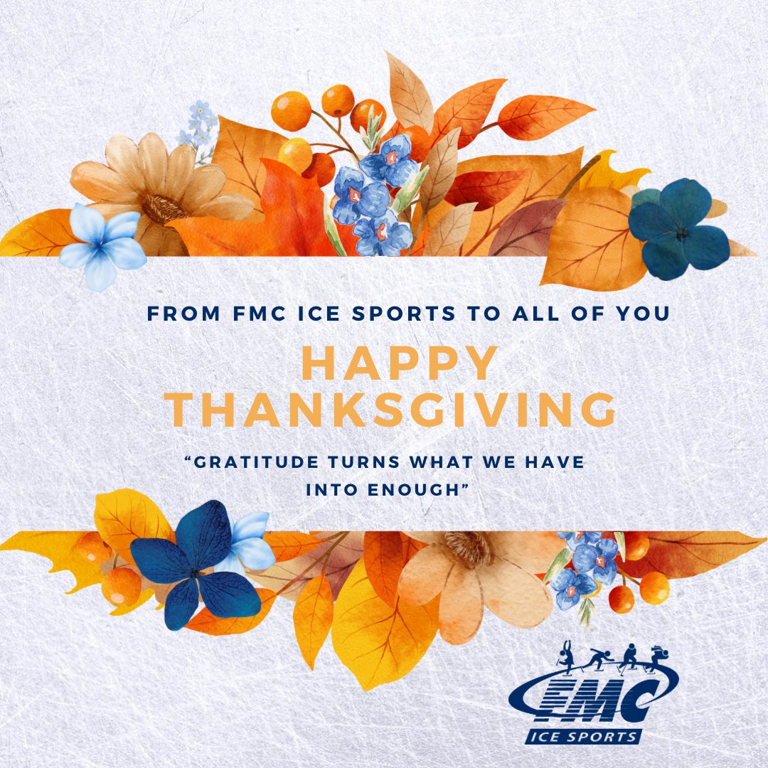 FMCIceSports's tweet photo. Wishing you all a wonderful holiday! 🦃🥧 https://t.co/WitjpzNxgr