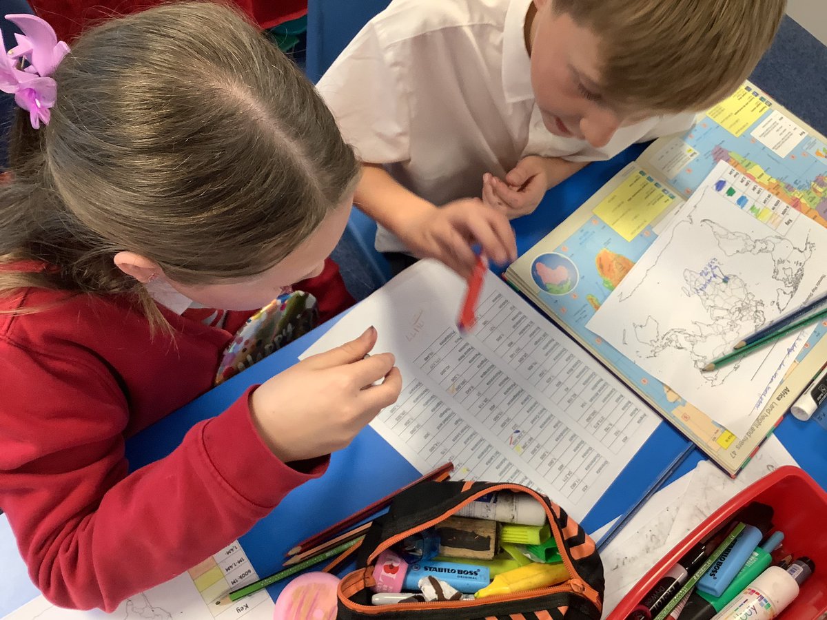 Barfordstpeters's tweet photo. Year 5 combining maths skills of comparing numbers and geography skills of map work to create their own thematic maps, demonstrating where cocoa is grown around the world. #bspgeography #bspmaths https://t.co/7xr2LJDlYG