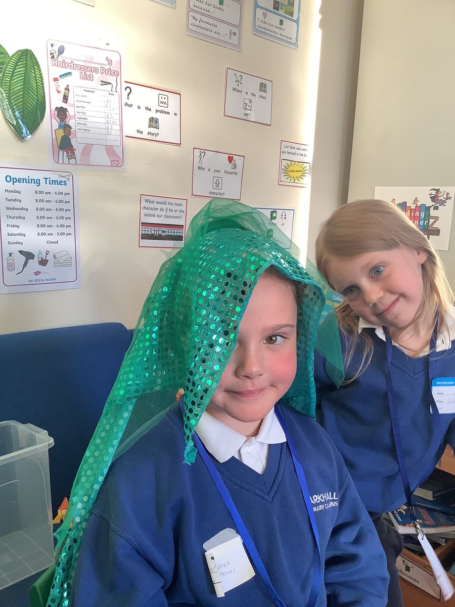 LarkHallPrimary's tweet photo. Southwark set up a pretend hair salon in Discovery. We wrote appointment cards and added up the cost of hair styles. Lots of teamwork and turn taking! #lhpscd #lhmu #lhsouthwark #lhpscd https://t.co/1zwCup5fQT
