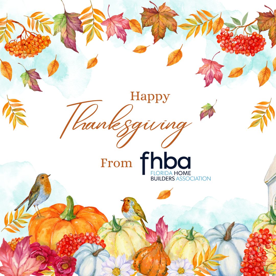 Happy Thanksgiving from all of us at FHBA! 🦃🍂 Today, we're grateful for our incredible members, partners, and the thriving home building industry that brings us together. Wishing you a day filled with family, friends, and gratitude.