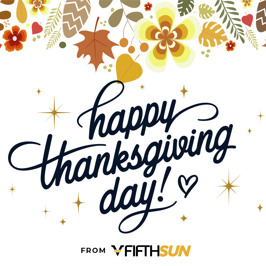 5sun's tweet photo. Wishing you all a day of great company and unlimited food! Sending warm thoughts from Fifth Sun! 🧡 https://t.co/HkU92Ulydi