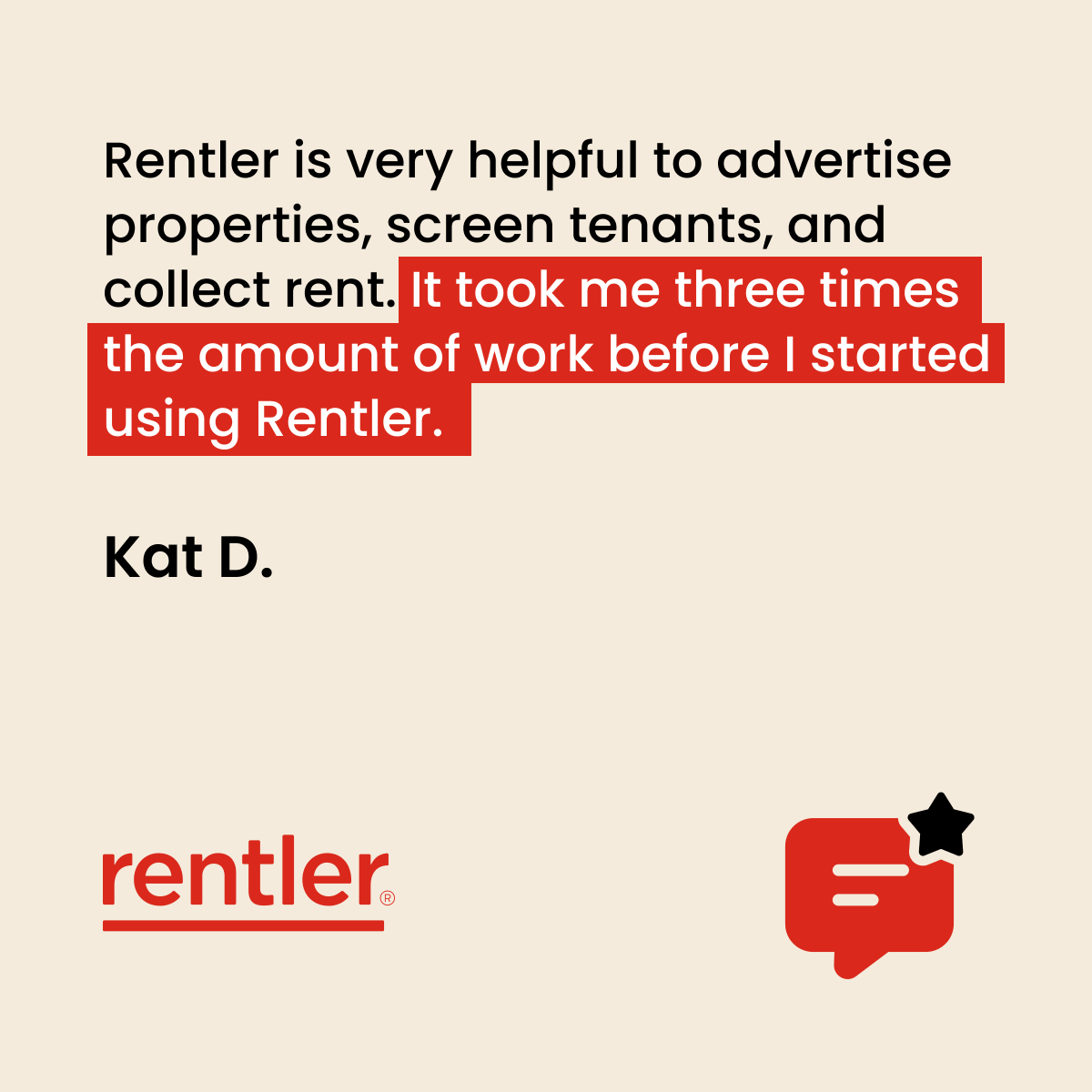 Rentler's tweet photo. Looking to simplify your rental process? From advertising to tenant screening and rent collection, Rentler does it all. Work smarter, not harder!

Thank you, Kat ❤️ https://t.co/prplrekQIm