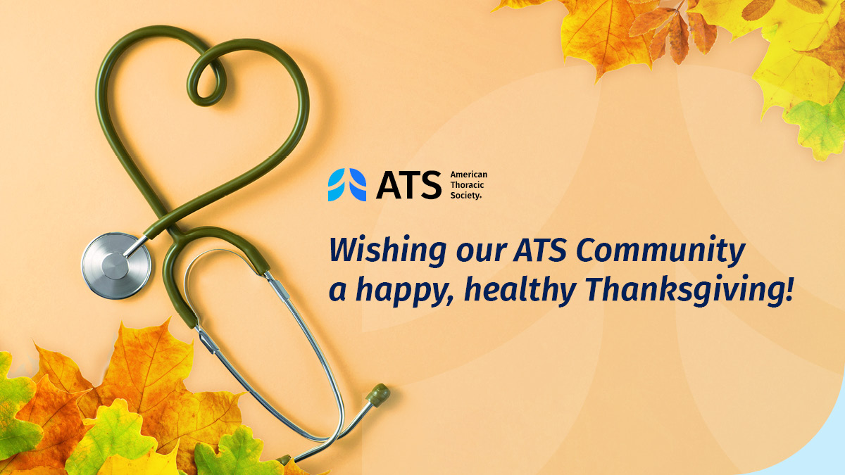 Wishing our entire #ATSCommunity a happy, healthy Thanksgiving! Thank you to the caregivers and health care providers who made sacrifices today to look after patients and loved ones.