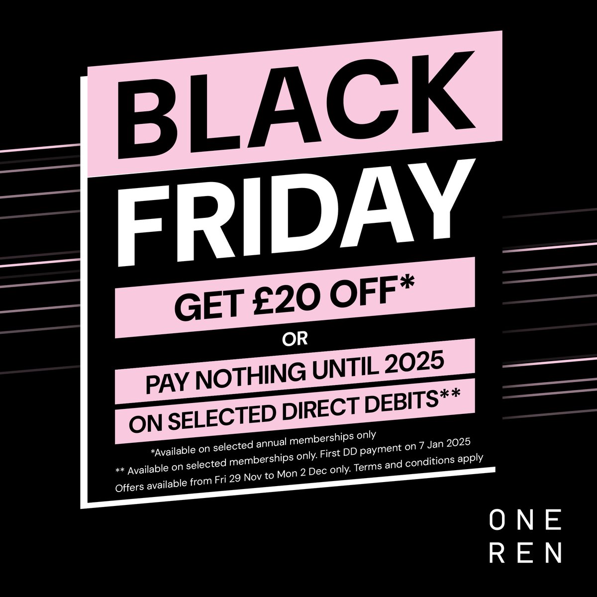 Gain access to 6 gyms, 5 pools, and over 150 fitness classes per week at a discounted price!  ✨🙋‍♀️
Black Friday offer only available until 2 December 2024, so don't miss out and join online now👉 bit.ly/ORBF24