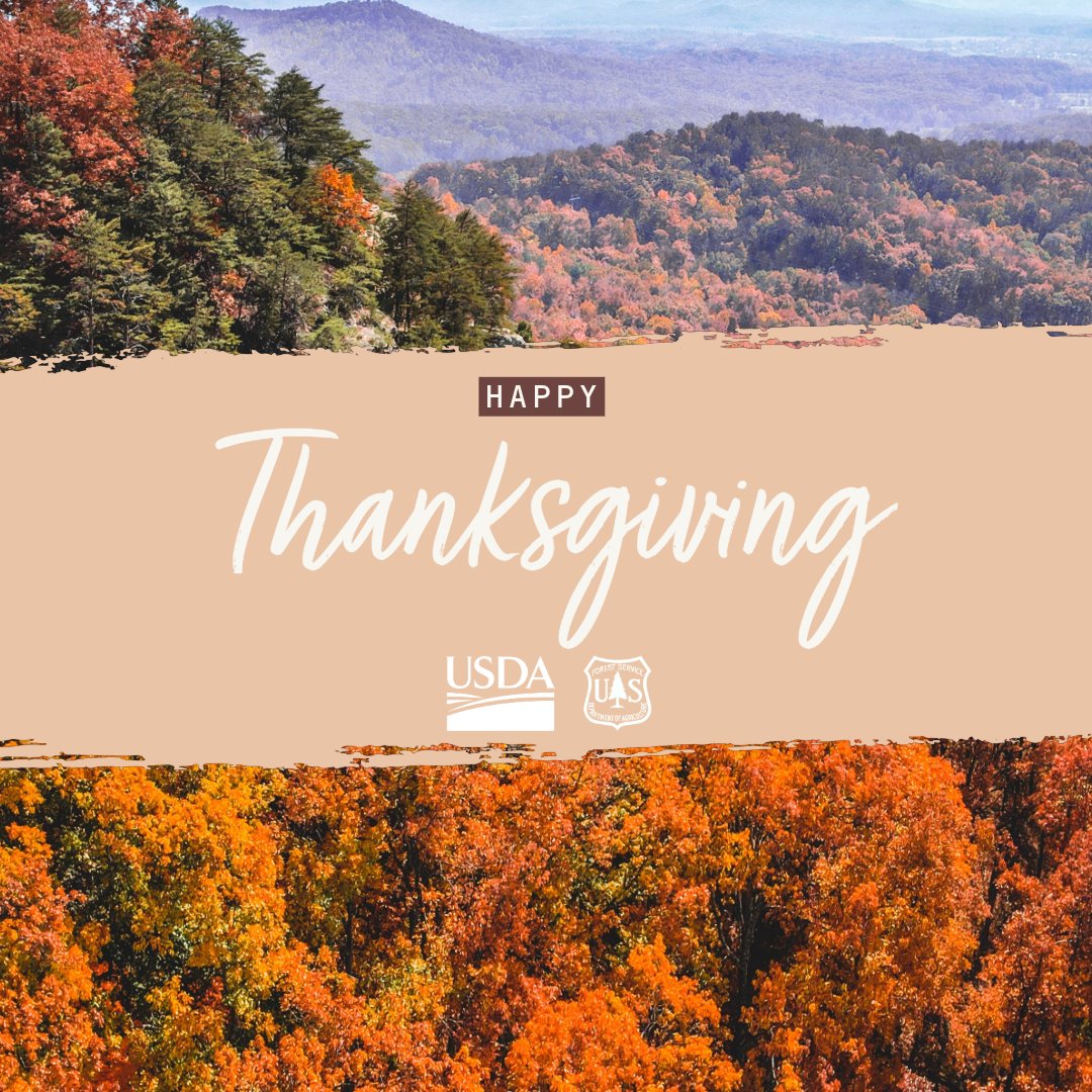NFinAlabama's tweet photo. We are thankful for our forests, visitors, volunteers, partners, employees, supporters and anyone that loves public lands! #HappyThanksgiving https://t.co/auPaZwCGYm