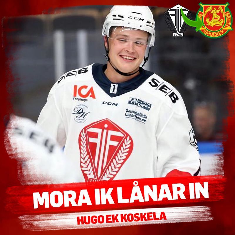 ✍️ Vi har idag gjort klart med ett lån inför fredagens match mot Tingsryd i form av den 23-åriga forwarden Hugo Ek Koskela. Han ansluter från HockeyEttan-laget Forshaga. 

Mer information finns på hemsidan.

#moraik