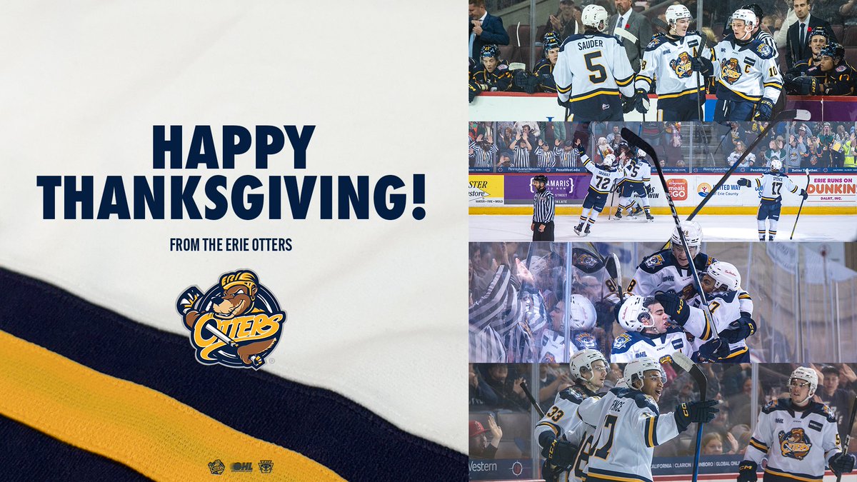 ErieOtters's tweet photo. Happy Thanksgiving #OttersNation!

Enjoy the time with your family! https://t.co/o4W6LeioyC
