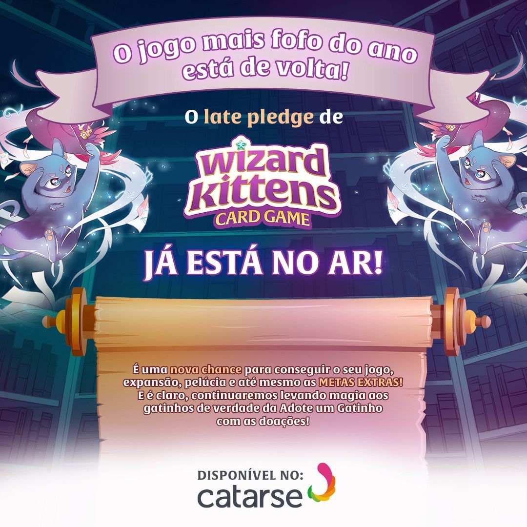 D20CultureBR's tweet photo. đŸ Late Pledge de #WizardKittens aberto!
VocĂȘ pode escolher entre o jogo base, a expansĂŁo, a pelĂșcia (ou tudo junto!) e se divertir com um jogo estratĂ©gico cheio de magia!âš
Seu apoio ainda ajuda a chegar a mais metas extras como o gatinho Auguinho e DOBRAR AS DOAĂĂES!
đ https://t.co/stBbfz2cEY