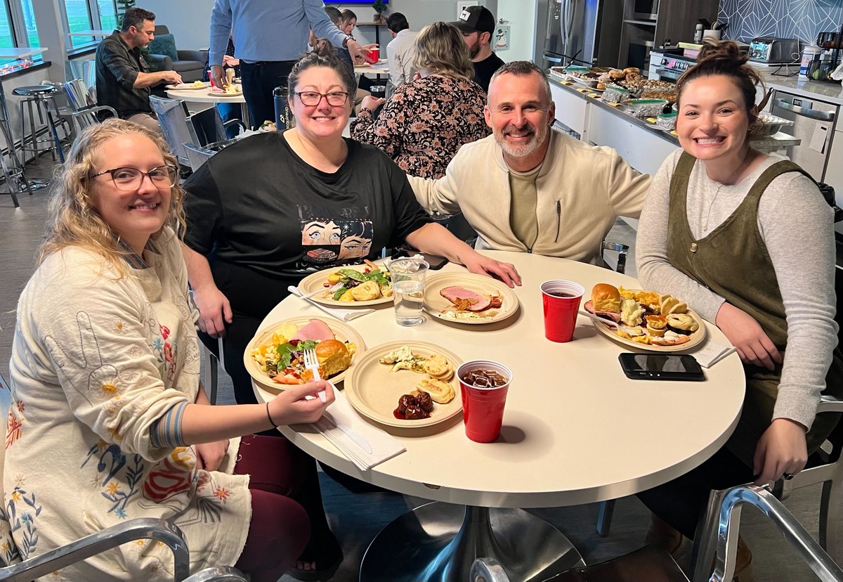 _acquire_up's tweet photo. Happy Thanksgiving from our family to yours! 🥧🦃 

Last week, we celebrated with an office potluck. The camaraderie was the perfect reminder of what this season is all about.

We hope you’re taking today to relax, recharge, and spend time with the people who matter most. ❤️ https://t.co/7Rl6DzRvwK
