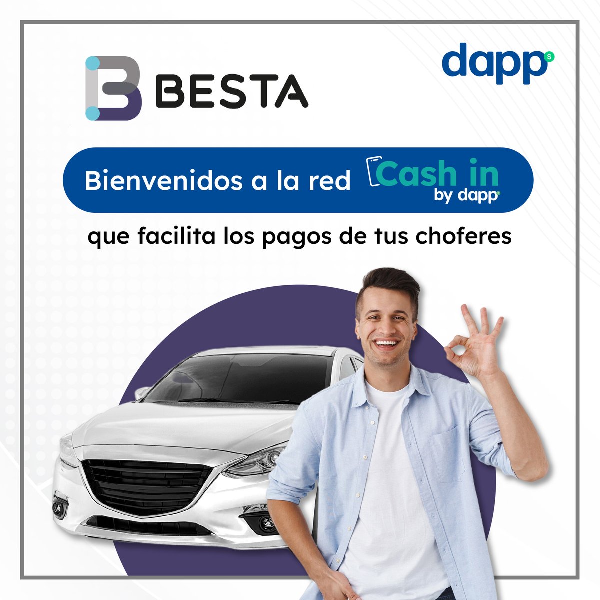 dapp_mx's tweet photo. 🚗🔄 ¡Bienvenida Besta a la red Cash In de dapp! Ahora los choferes pueden pagar su crédito fácilmente en nuestros comercios. 💳 #PagosDigitales #CashIn #dapp #AlianzasEstratégicas https://t.co/gM9Dg9Na6d