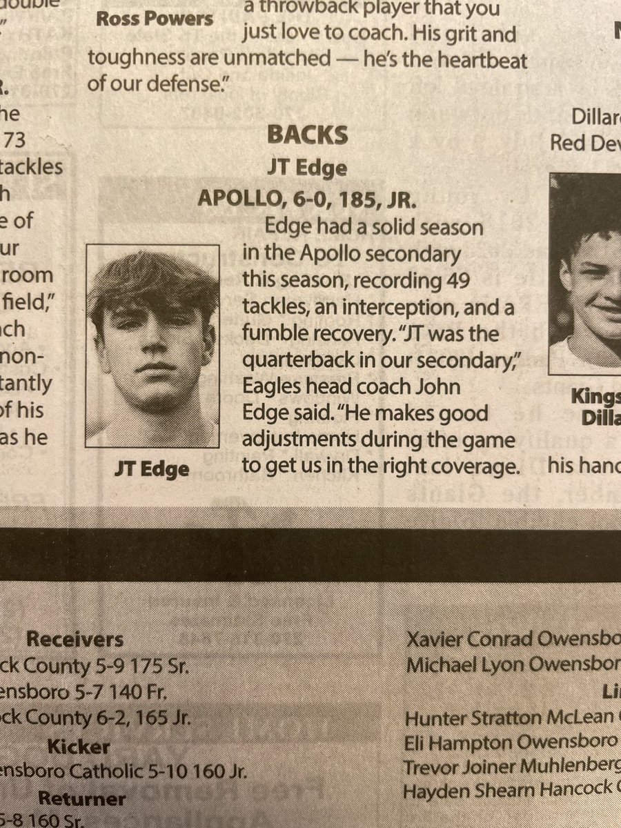 JT Edge (@jtedge02) on Twitter photo Blessed to be on the <a href="/OwensboroMI/">Messenger-Inquirer</a> All-Area First Team
<a href="/CoachEdge11/">CoachEdge11</a> <a href="/ApolloEaglesFo1/">🏈ApolloEaglesFootball🏈</a> Blessed to be on the <a href="/OwensboroMI/">Messenger-Inquirer</a> All-Area First Team
<a href="/CoachEdge11/">CoachEdge11</a> <a href="/ApolloEaglesFo1/">🏈ApolloEaglesFootball🏈</a>