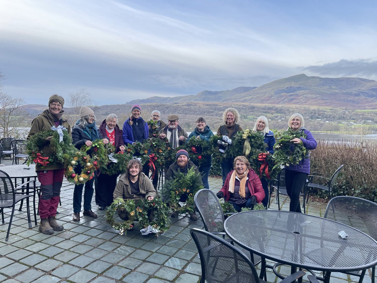 Wreathmaking at Brantwood.Thanks to our volunteers and estate team for this great result!