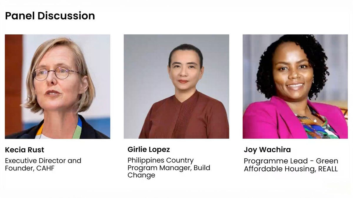 🔍 Looking beyond formal market systems.

🌱 Joy Wachira of Green Affordable Housing joined a panel discussion today hosted by <a href="/giz_gmbh/">GIZ</a>  and <a href="/CitiesAlliance/">Cities Alliance</a> on housing finance solutions for communities excluded from formal markets.

🔗bit.ly/3ZstonF

#GreenHomes