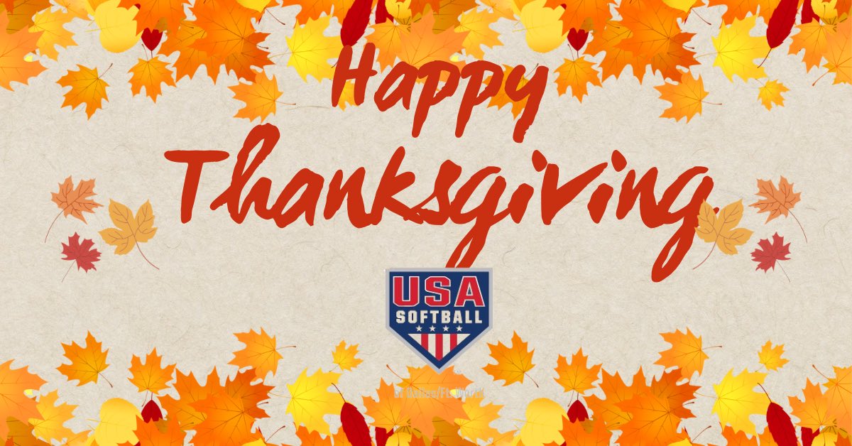 Happy Thanksgiving! 

What are you most thankful for? 

#usasoftballdfw #usasoftball 
#thanksgiving🦃 #thankful 
#thankfulgratefulblessed