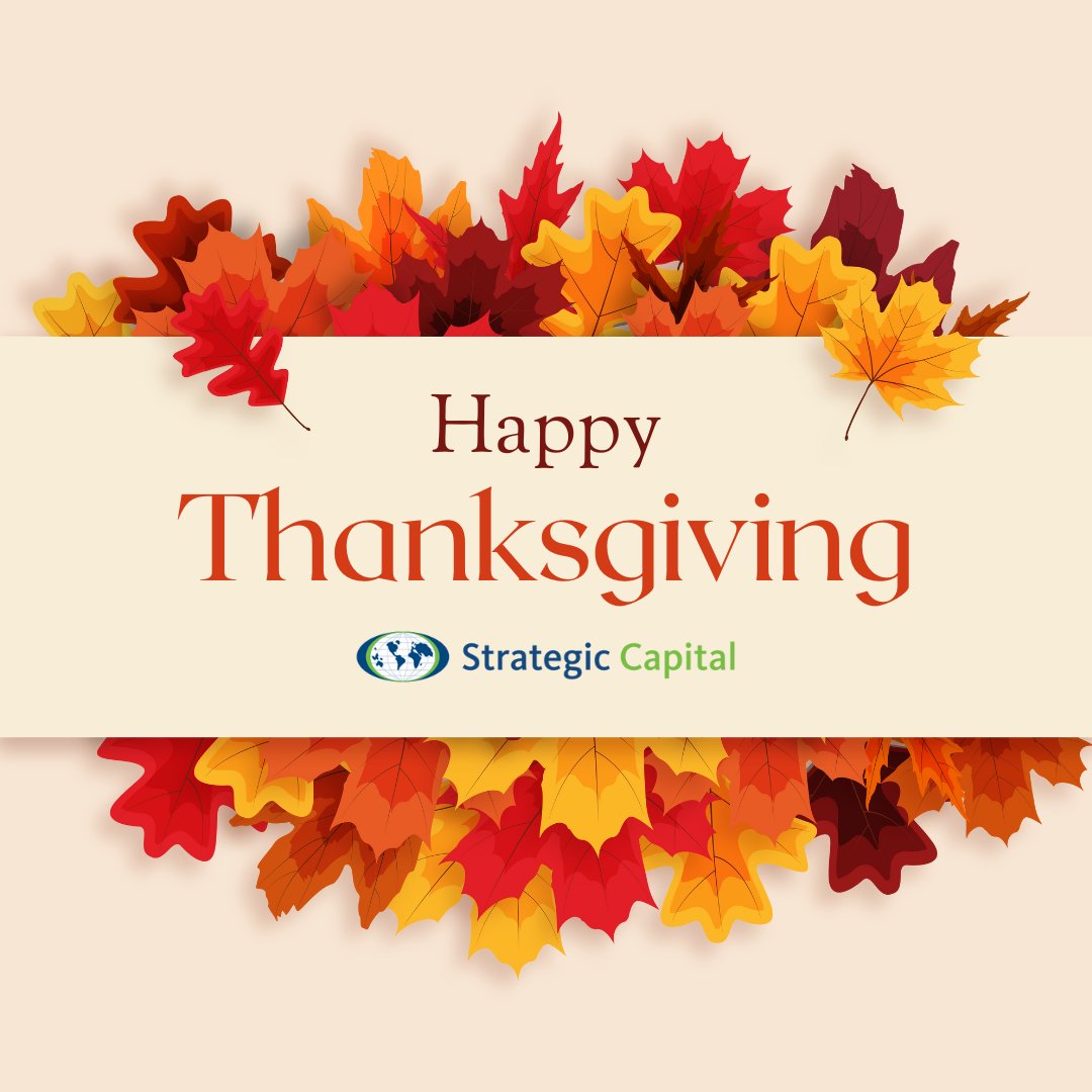 StratCap's tweet image. As we gather to celebrate Thanksgiving, we want to express our heartfelt appreciation for your support and trust. May your holiday be filled with warmth, happiness, and love. We are closed today in observance, and will reopen for business tomorrow.