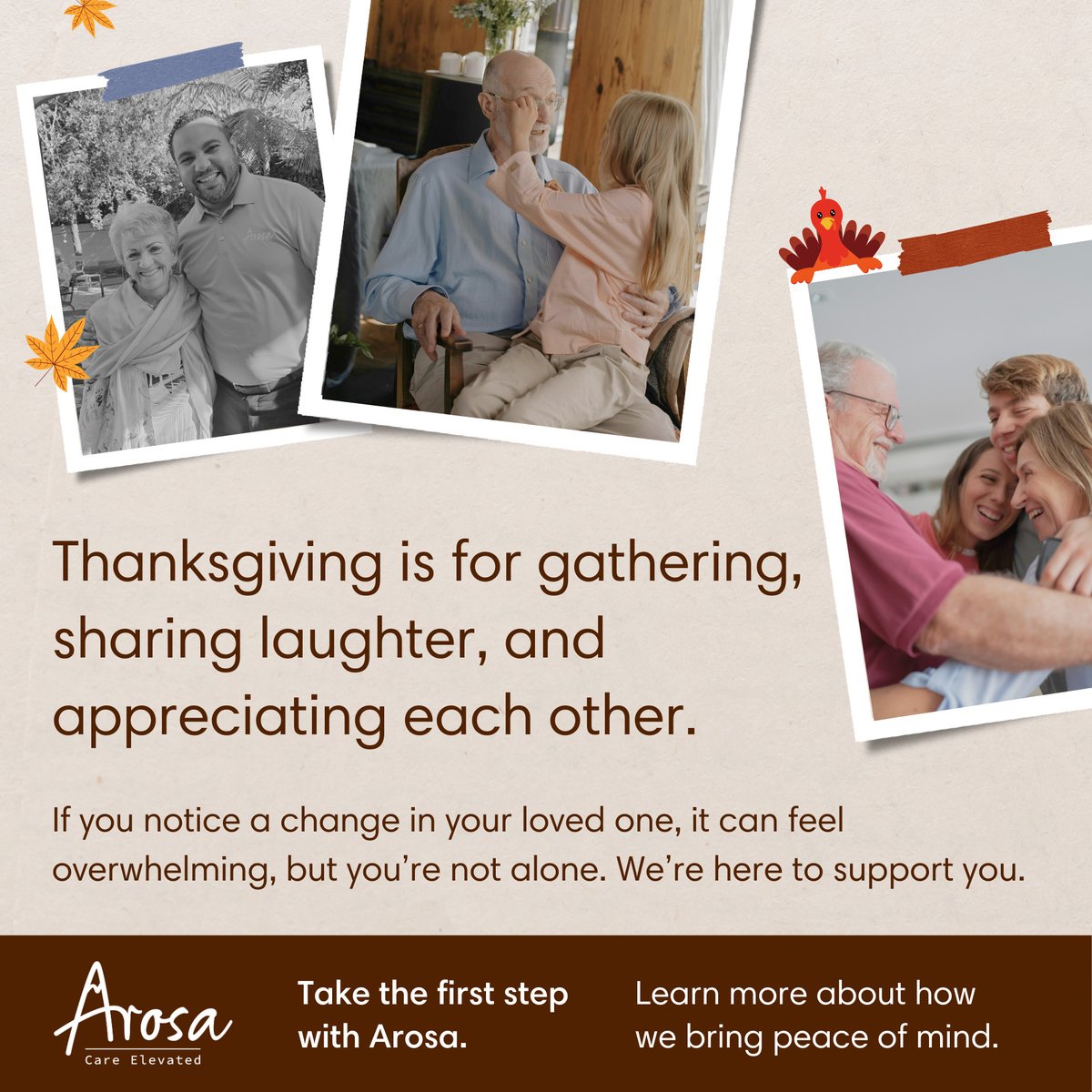 arosa_care's tweet photo. If you've noticed a change in a loved one, let Ar... #thanksgiving #thanksgivingdinner #homecare #caremanagement #arosacare #turkey #thanksgivingday #time #leftovers #thanks #happythanksgivingeveryone #post  #happythanksgiving #hope #today #love #food #christmas #friends #holiday https://t.co/QaqH5owC51