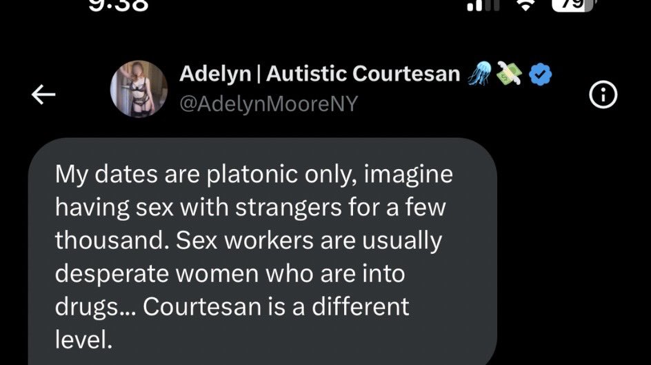 Dragonflyd73's tweet photo. @thelenacartier @parody_escort This is the “escort” you’re defending. https://t.co/oskzr4QoZP