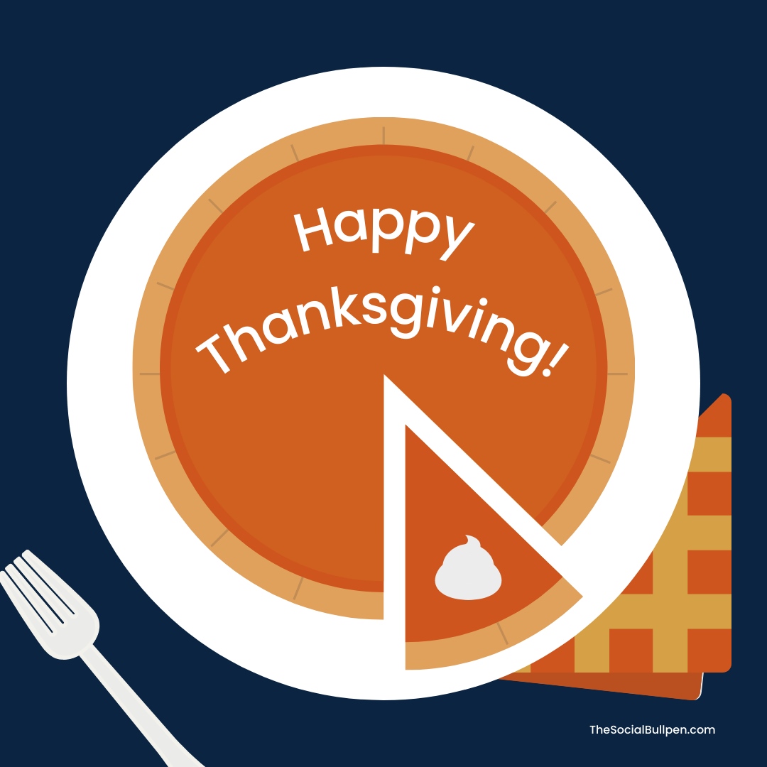 SocialBullpen's tweet photo. Happy Thanksgiving from all of us at the 'Pen! 🍂🦃 Wishing you a day filled with gratitude, joy, and plenty of pumpkin pie! 🥧 https://t.co/iuosrXq6lh