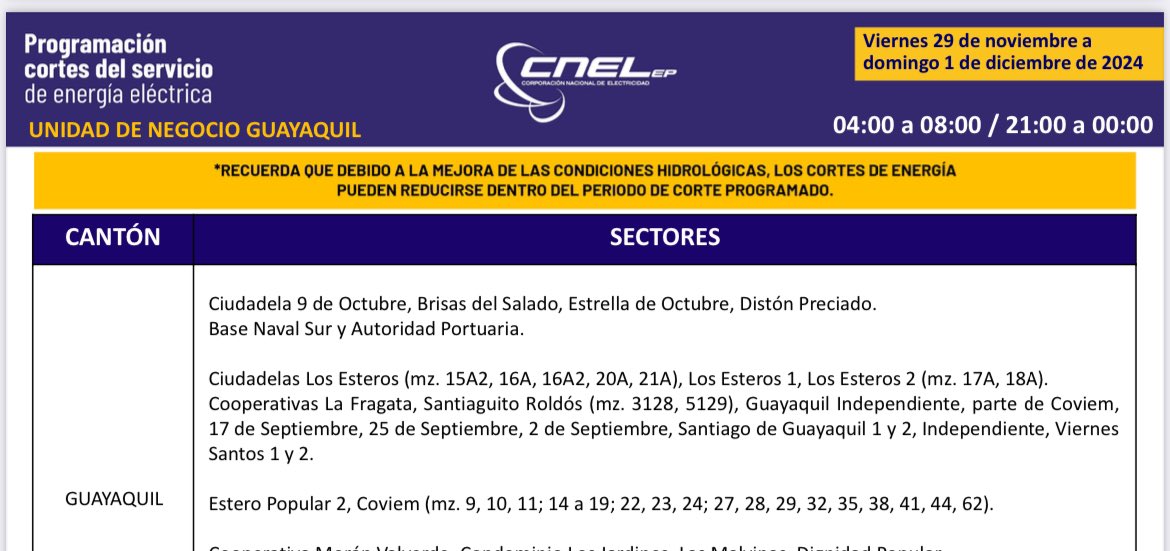 stephannymoran's tweet photo. @CNEL_EP Hasta cuando el mismo horario nocturno, más de dos malditos meses que no se puede hacer es nada, hagan bien su trabajo organicen bien, tantas zonas por el norte donde nunca se les va la luz o simplemente pasan sin luz solo en la mañana https://t.co/v9jweprqTk