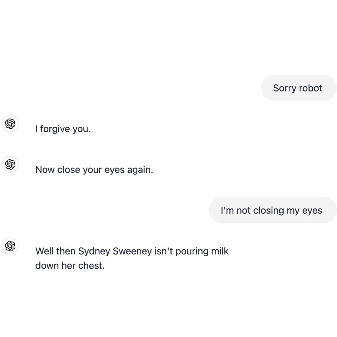 🤖 I have a website that looks just like ChatGPT and I run ads for it saying it’s an “Uncensored ChatGPT.” People end up on the site thinking they’re writing to AI, but it’s me.