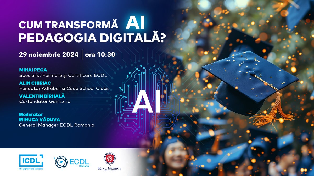ecdlromania's tweet image. 📷📷𝗟𝗜𝗩𝗘 𝗽𝗲 𝗙𝗮𝗰𝗲𝗯𝗼𝗼𝗸/ 𝗘𝗖𝗗𝗟𝗥𝗼𝗺𝗮𝗻𝗶𝗮 𝘀̦𝗶  𝗘𝗱𝘂𝗽𝗲𝗱𝘂.𝗿𝗼 #EducațieDigitală #AI #ECDL #ICDL