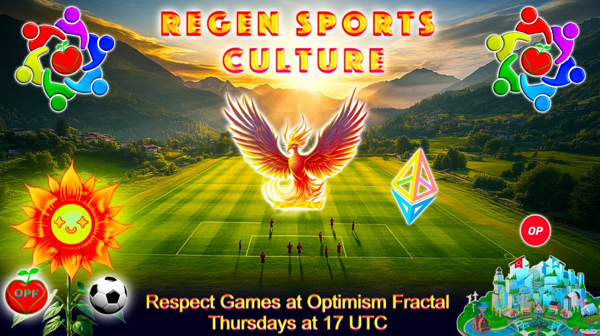 optimystics_'s tweet image. Join the @OptimismFractal event on Thursdays at 17 UTC for a regenerative game day experience!
Team up with builders, showcase your contributions, and score big by playing the one-of-a-kind Respect Game! It’s the perfect arena to connect with optimists, learn about governance,…