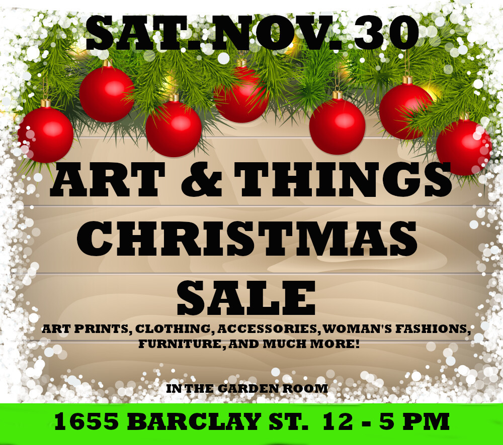 ProductionsTons's tweet photo. @VancouveEvents 

Looking for unique gifts and holiday treasures? Join us this Saturday, November 30th, for the Art and Things Christmas Sale! From 12 noon to 5 pm, head over to the Garden Room at 1655 Barclay St. to explore an exciting selection of items perfect for everyone! https://t.co/f5I4doYuzJ