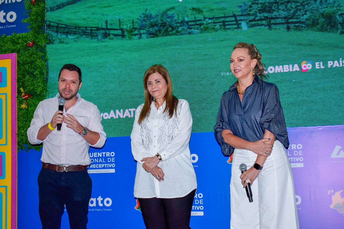#ReceptivoANATO2024 "Gracias <a href="/piedadcorrealru/">Piedad Correal Rubiano</a> por creer en nosotros y en nuestro propósito. Me siento orgulloso de que como quindiana nos haya apoyado haciendo posible este proyecto". <a href="/DiegoVasquezH/">Diego Vasquez</a>, presidente de la Junta Directiva de ANATO Nacional.
<a href="/PaulaCortesC/">Paula Cortés Calle</a>