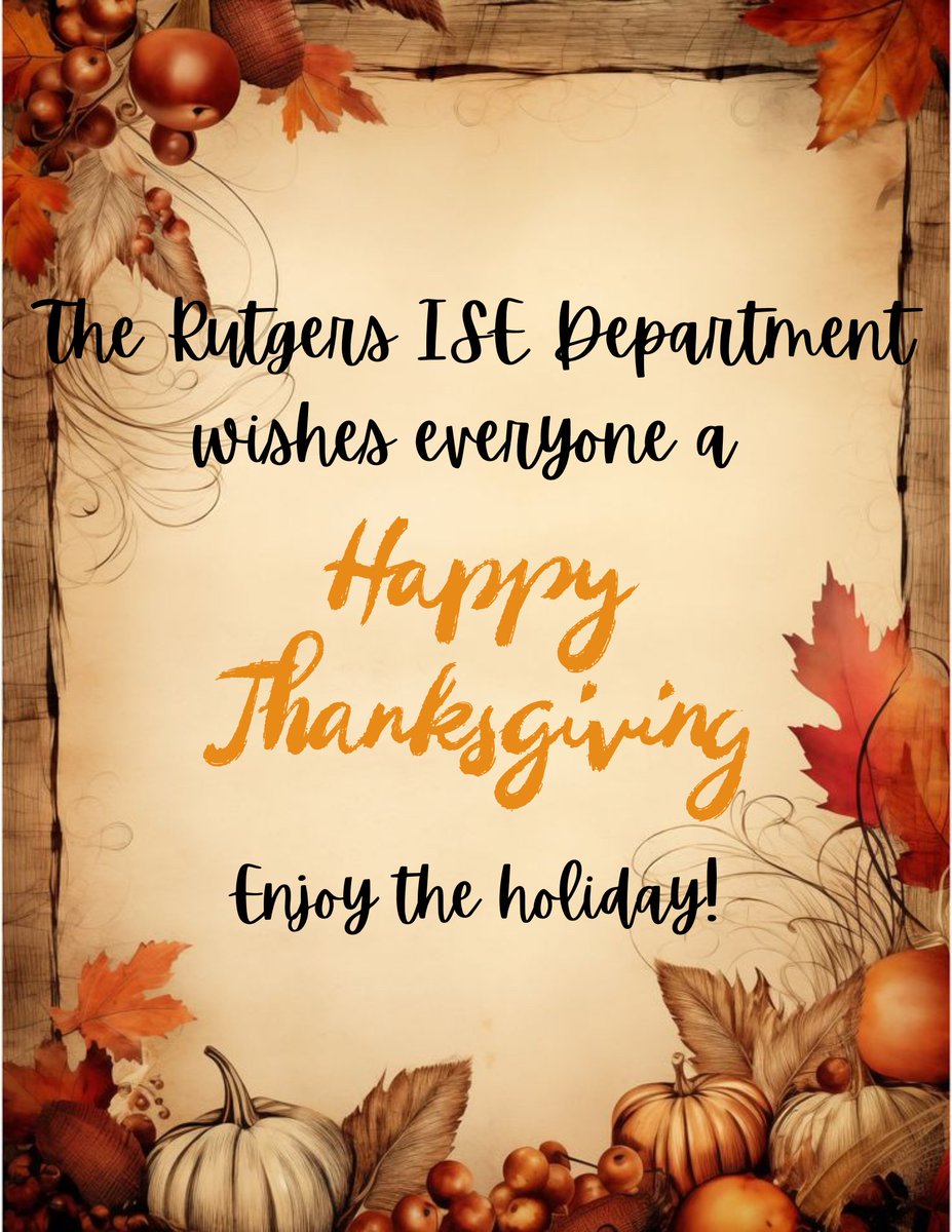 The ISE would like to wish everyone Happy Thanksgiving! 🦃 Enjoy the holiday! 🍁