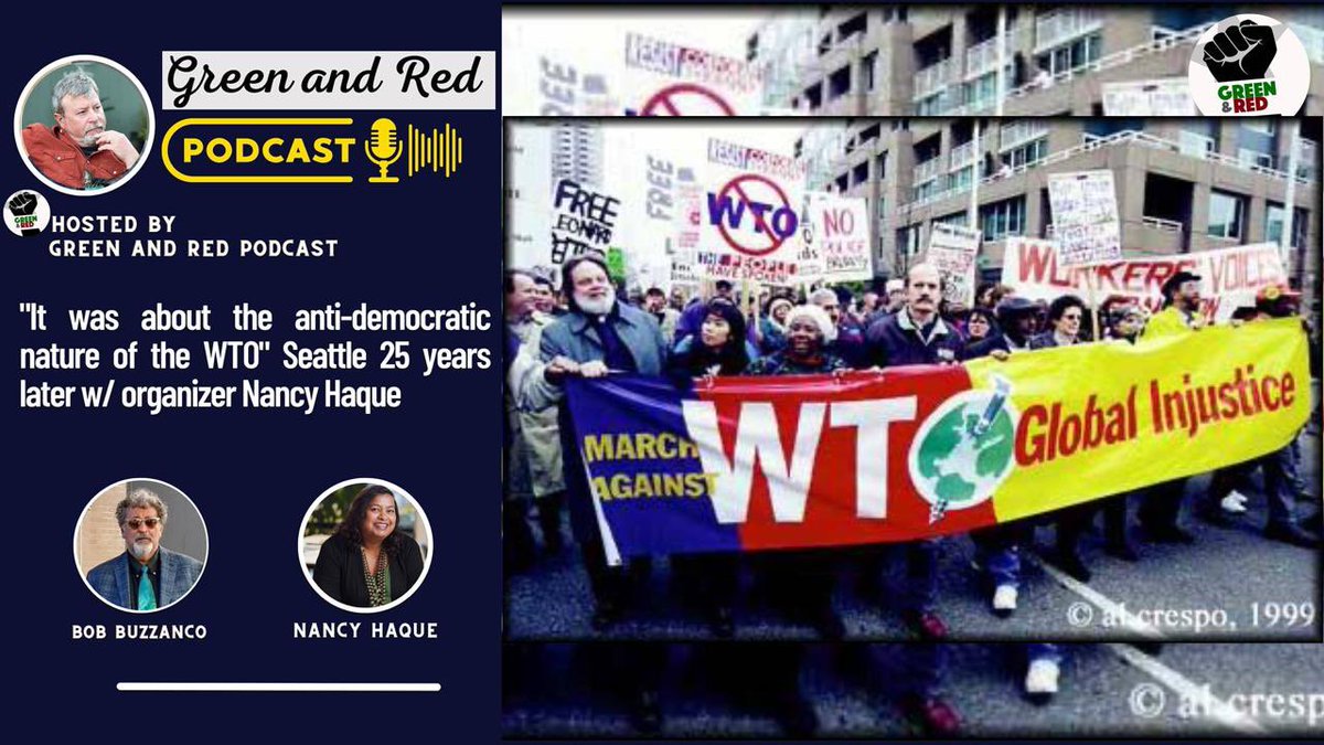 ~NEW EPISODE~

“It was about the anti-democratic nature of the WTO" 

Part 2 of our series on the 25th anniversary of the Battle in Seattle is w/ former labor and Direcxt Action Network organizer Nancy Haque.

🎙️: bit.ly/4196nHn