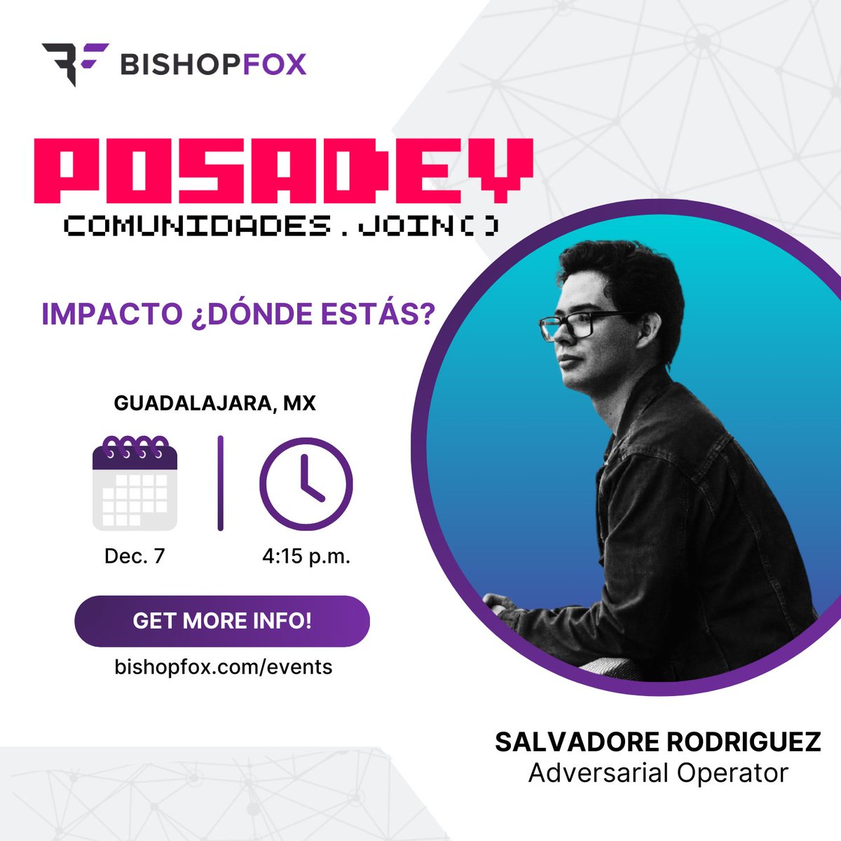 bishopfox's tweet image. Excited for @PosaDEV in Guadalajara? 🎉 Don’t miss Salvador Rodriguez on Dec 7 as he presents “Impacto, ¿Dónde estás?”—a dynamic talk on assessing vulnerability impact with real-world examples.

Details: bfx.social/4i5JqLj

#PosaDEV #cybersecurity #vulnerabilitymanagement