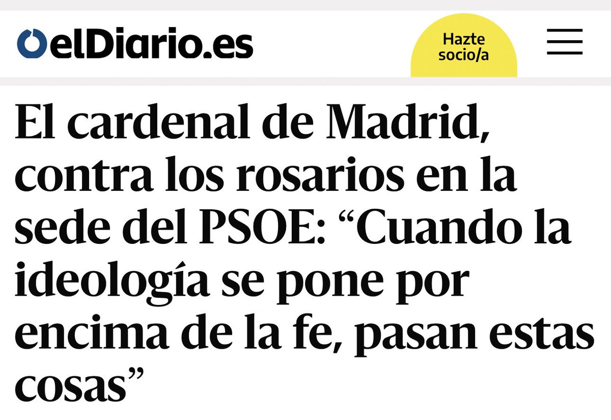 jandcalderon985's tweet photo. Me duelen profundamente las palabras en RNE del Arzobispo de Madrid sobre el Rosario de Ferraz. Compra la manipulación de un periodista que miente descaradamente. 

Querido @CardenalCobo, un grupo de católicos llevamos rezando por la conversión de España y del mundo. No rezamos desde el odio ni contra nadie.

Rezamos como nos pidió la Virgen en Fátima, en Lourdes y tantos lugares ante una sociedad que ha dado la espalda a Dios.

Qué triste que se juzgue así a unos cristianos que rezan el Rosario por motivos espirituales. Haga frío o calor, sea verano o invierno. No hacemos ideología. Mis únicos referentes con Cristo y la Virgen María.

Como católico, me duele que se mienta descaradamente y hablando desde el desconocimiento sin ni siquiera molestarse en preguntar qué hacemos allí cada tarde.

Dicho esto, seguiremos haciendo lo que hacemos todos los días: rezar por España, Tierra de María. Nuestra Salvación vendrá con el Rosario en la mano. ✝️🇪🇸