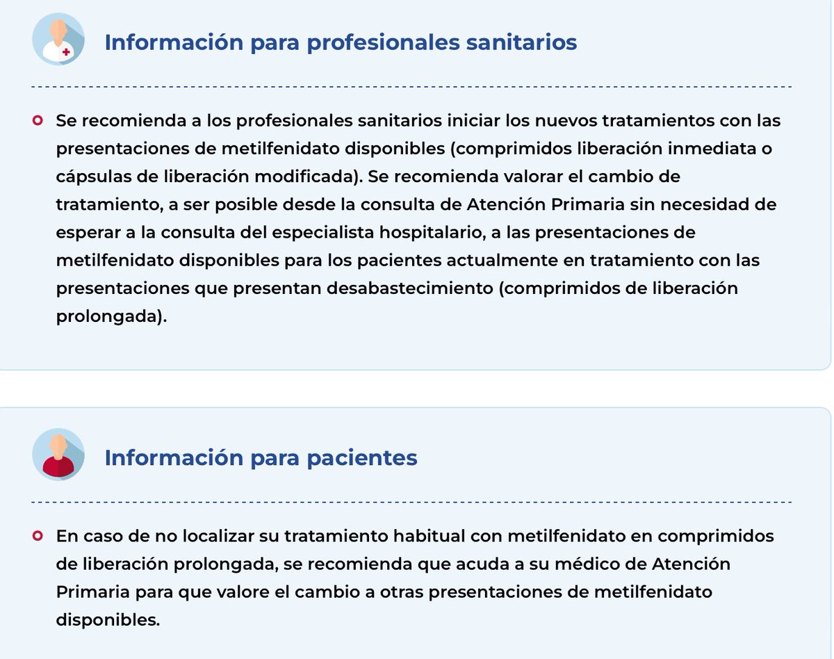 NoInvisibles's tweet photo. Falta de presentaciones de #metilfenidato de liberación prolongada en #Farmacias‼️
Este grupo de medicamentos está autorizado para el tratamiento del trastorno por déficit de atención-hiperactividad #TDAH
La @AEMPSGOB emite estas recomendaciones👇
https://t.co/POm6AXJ20H https://t.co/mQHrWAbHMO
