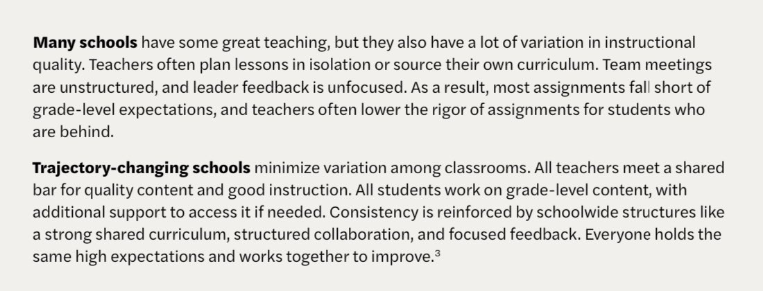 ‘Many schools’ vs ‘Trajectory-changing schools’