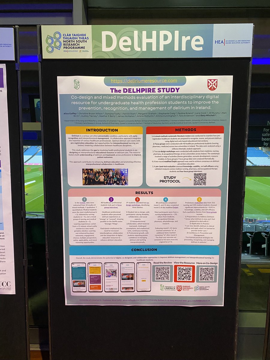 Gary Mitchell (@garymitchellrn) on Twitter photo #Inspiring day at <a href="/CrokePark/">Croke Park</a> for the <a href="/hea_irl/">HEA</a> #NSRPConference! Thrilled to share findings from our study on #CoDesigning #Interdisciplinary #Delirium #Education for #PreRegistration #HealthProfessionals with <a href="/StephCraigRN/">Steph Craig</a> <a href="/taraand14/">Tara Anderson</a> & <a href="/NursingMid_UL/">School of Nursing and Midwifery, UL</a> colleagues
#Impact๐ฅ #Inspiring day at <a href="/CrokePark/">Croke Park</a> for the <a href="/hea_irl/">HEA</a> #NSRPConference! Thrilled to share findings from our study on #CoDesigning #Interdisciplinary #Delirium #Education for #PreRegistration #HealthProfessionals with <a href="/StephCraigRN/">Steph Craig</a> <a href="/taraand14/">Tara Anderson</a> & <a href="/NursingMid_UL/">School of Nursing and Midwifery, UL</a> colleagues
#Impact๐ฅ