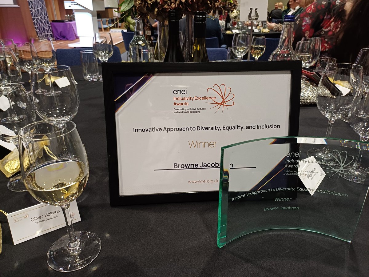 Delighted that our <a href="/brownejacobson/">Browne Jacobson</a> REACH Mentoring Programme won the @en4ei Innovative approach to Diversity, Equality and Inclusion award. #ENEI2024 #REACHMentoring #diversitymatters