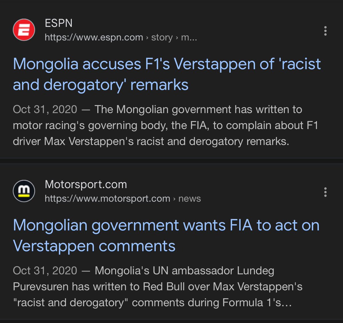 F3RRARISTA's tweet photo. all of this means nothing when max defended piquet’s behavior by saying that he’s not racist. it also doesn’t change the fact that max said a slur in his SECOND LANGUAGE that was not only ableist but racist. he said a slur so bad that an entire government demanded action. https://t.co/sXI0mhT7iH