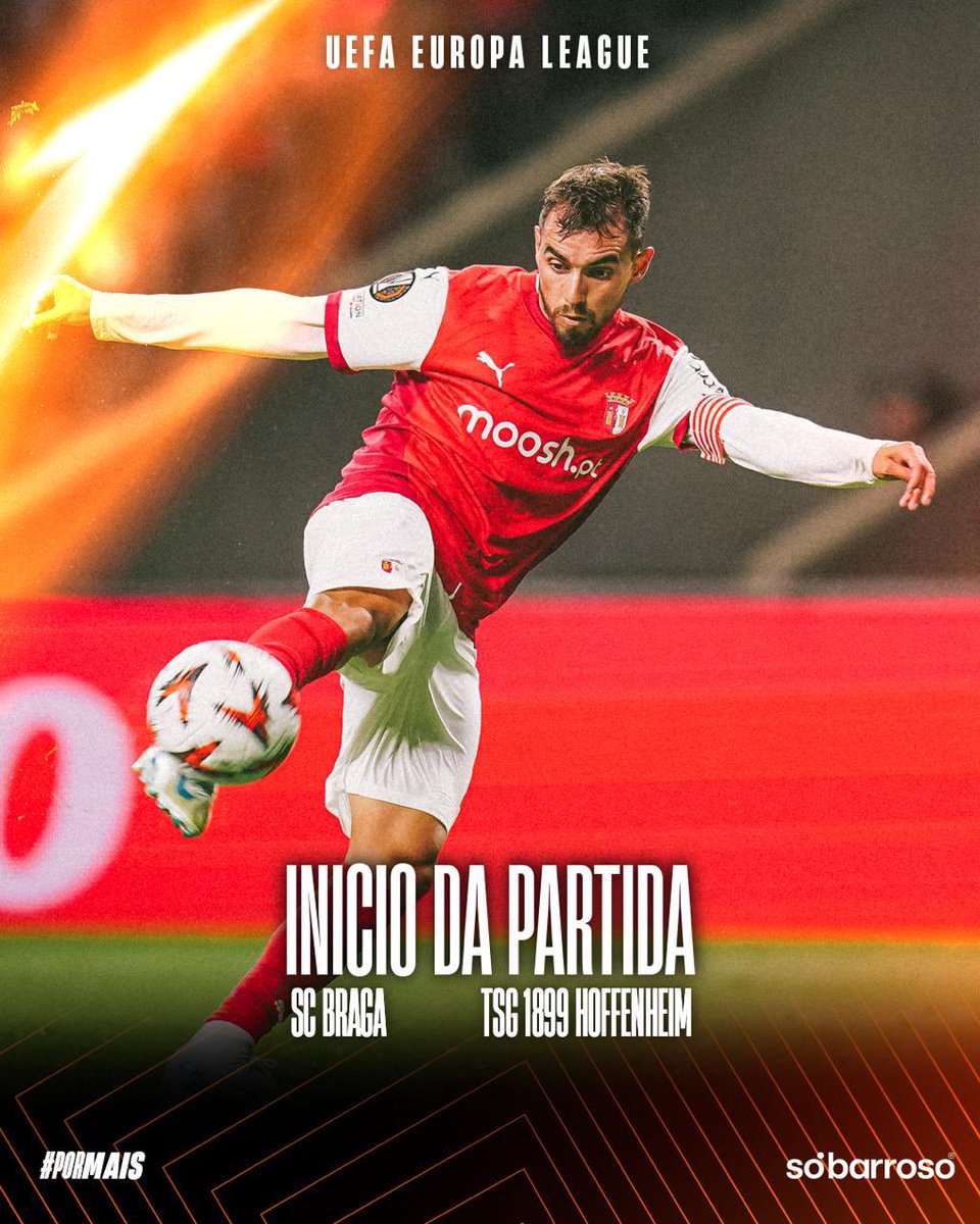 SCBragaOficial's tweet photo. 🛎 | APITO INICIAL - KICKOFF
1’ Começa a partida. Com tudo, Gverreiros! 🔥
#UEL | #SCBHOF | 0-0 | #PorMais https://t.co/3tyLVHHalT