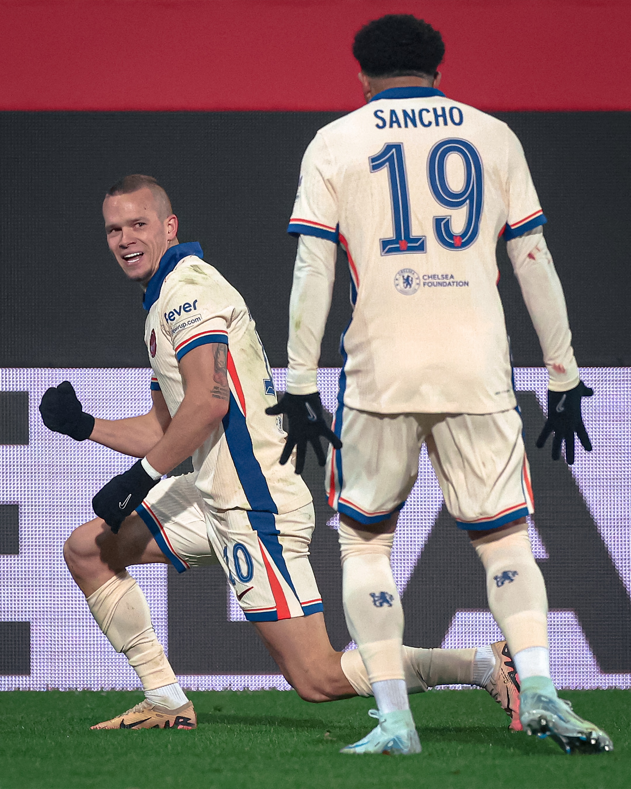 Mudryk celebrando un gol ante el Heidenheim. Fuente: Premier League en "X".