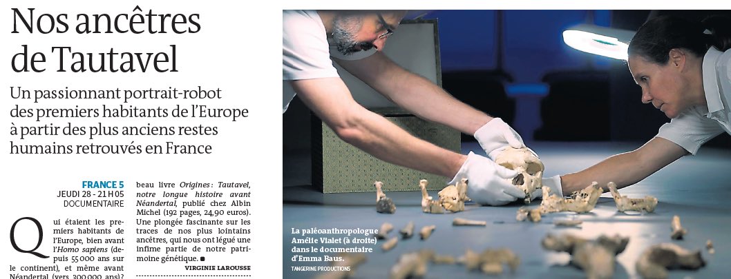 Le Monde Télé&Radio (@lemondetv) on Twitter photo « Tautavel : vivre en Europe avant Neandertal », sur #France5 : à la quête de nos origines lemonde.fr/culture/articl… via <a href="/virglarousse/">Virginie Larousse</a> « Tautavel : vivre en Europe avant Neandertal », sur #France5 : à la quête de nos origines lemonde.fr/culture/articl… via <a href="/virglarousse/">Virginie Larousse</a>
