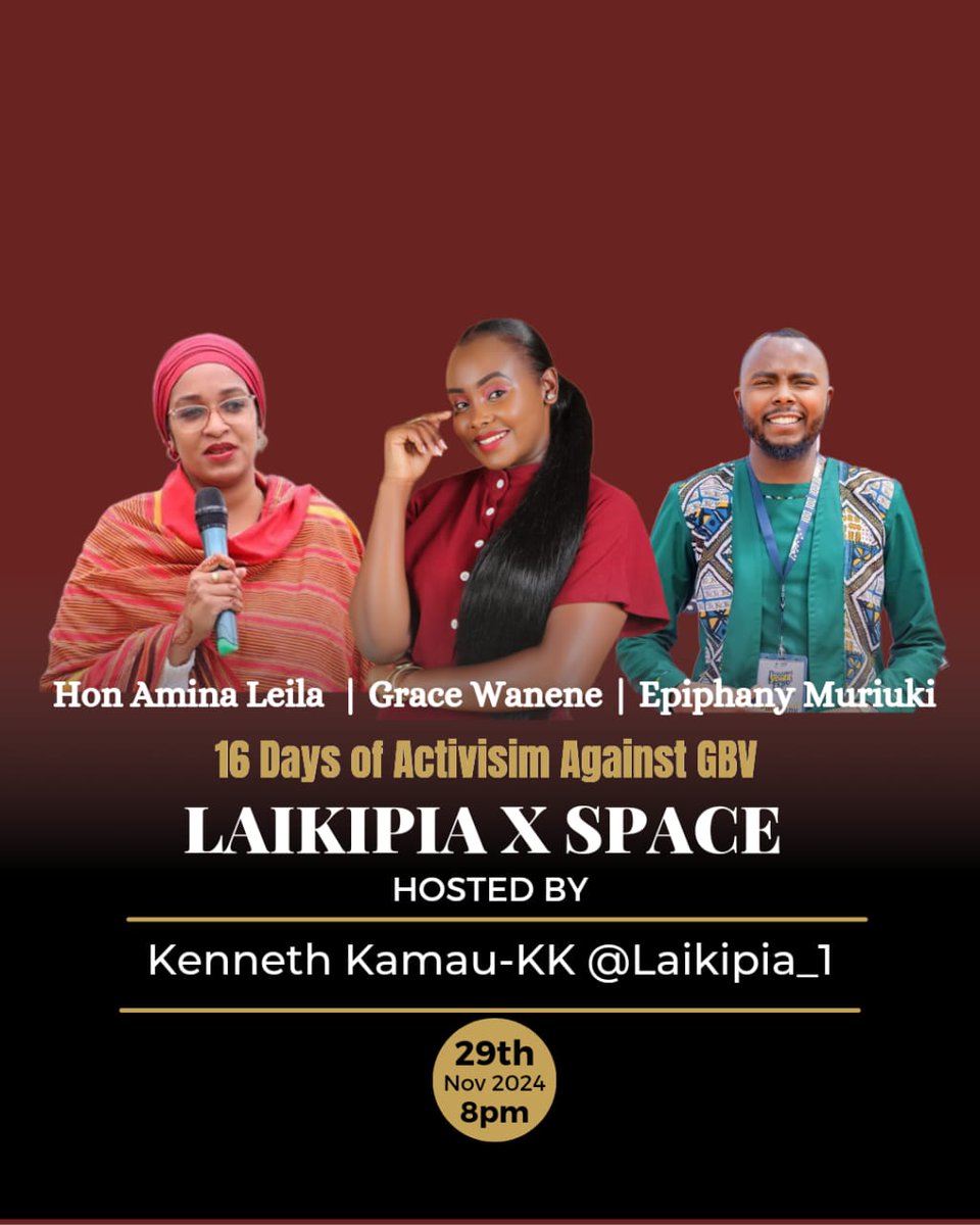 Addressing the inequalities that perpetuate Gender and Sexual Based Violence is crucial for the collective growth and upliftment of all individuals. Join us tomorrow from 8pm as we have this crucial conversation, use the link: 
x.com/i/spaces/1mrGm…
#16DaysOfActivism