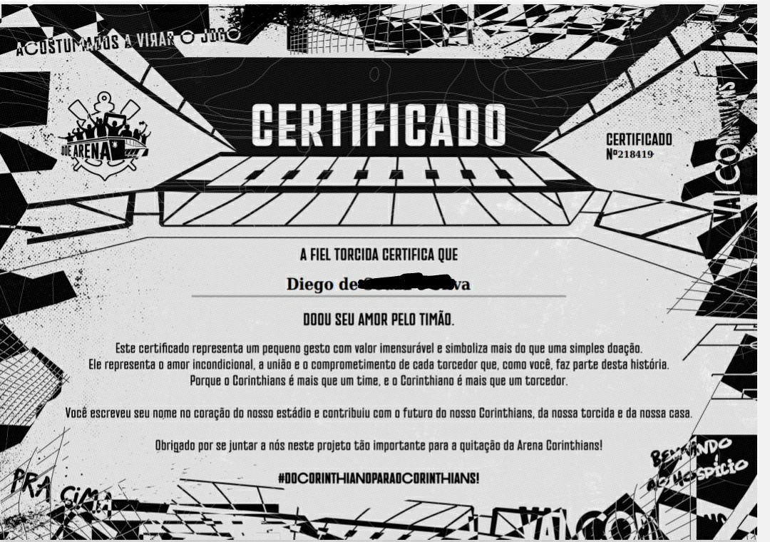 #VaiCorinthians minha parte eu fiz este mês!... #gavioesdafiel