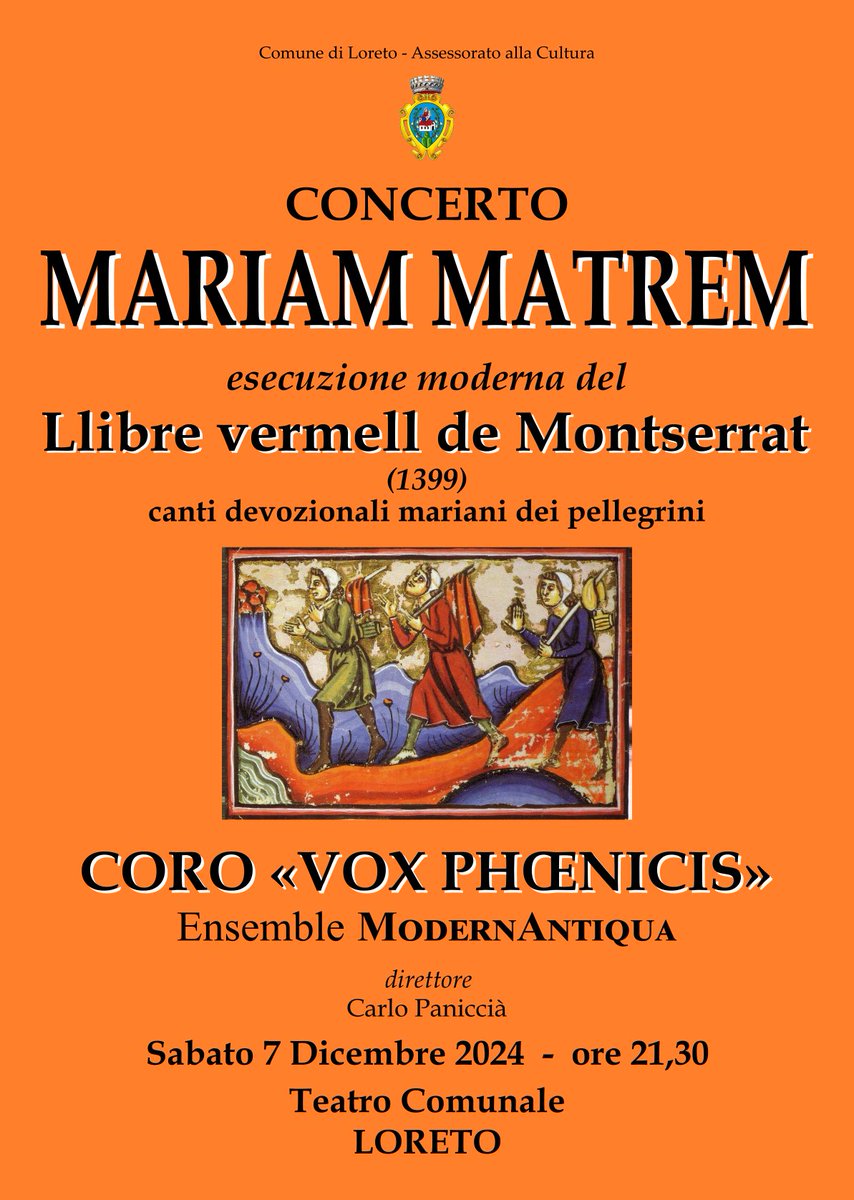 Vox Phoenicis conclude il decennale con l’esecuzione dei canti mariani del “Llibre vermell de Montserrat”
voxphoenicis.altervista.org/vox-phoenicis-…

<a href="/prolocoloreto/">pro loco loreto</a> <a href="/LoretoTurismo/">Loreto Turismo</a> <a href="/SantaCasaLoreto/">Santa Casa Loreto</a> <a href="/kafefty76/">Kafefty</a> <a href="/carlo_paniccia/">Carlo Paniccià</a> <a href="/pioli_martina/">MartiP</a> <a href="/Perigeo50/">Enzo</a> <a href="/AndreaGramacci1/">Andrea Gramaccini</a>  <a href="/GiusiGiampaoli/">giusi giampaoli</a>