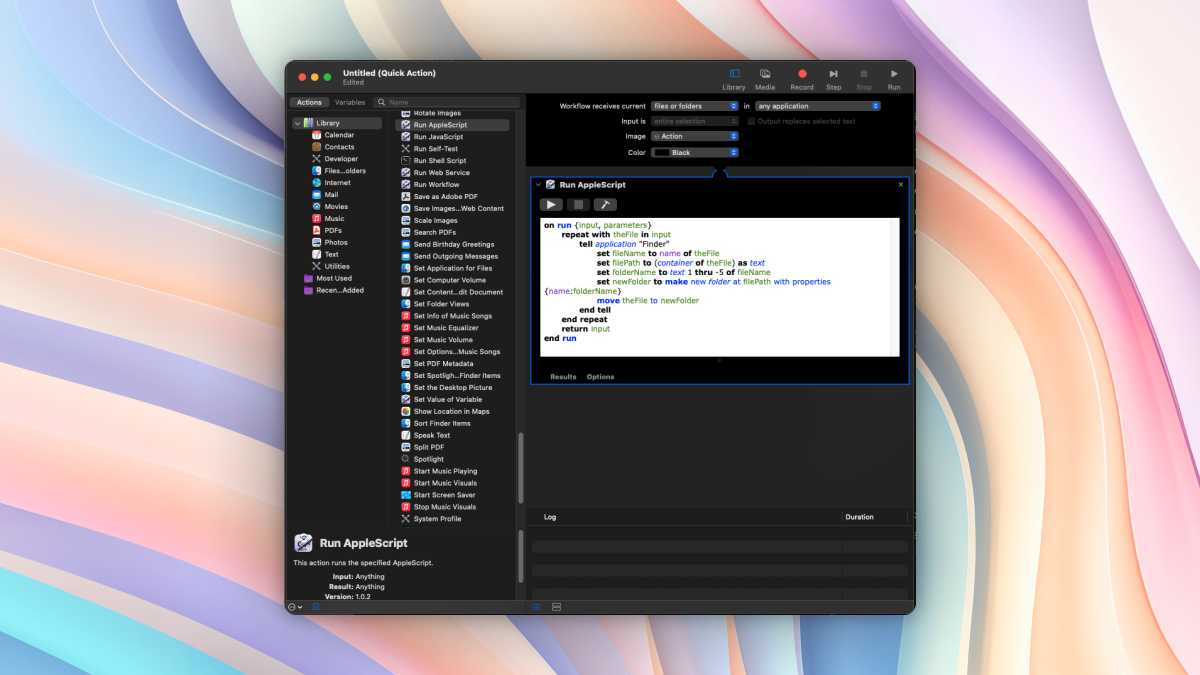 alex__presa's tweet image. just used @perplexity_ai to generate code to create a quick action on my mac to wrap a file in finder into a folder, took me 5 minutes. I feel like a mac wizard 🧙?
the use cases are endless #automator #applescript