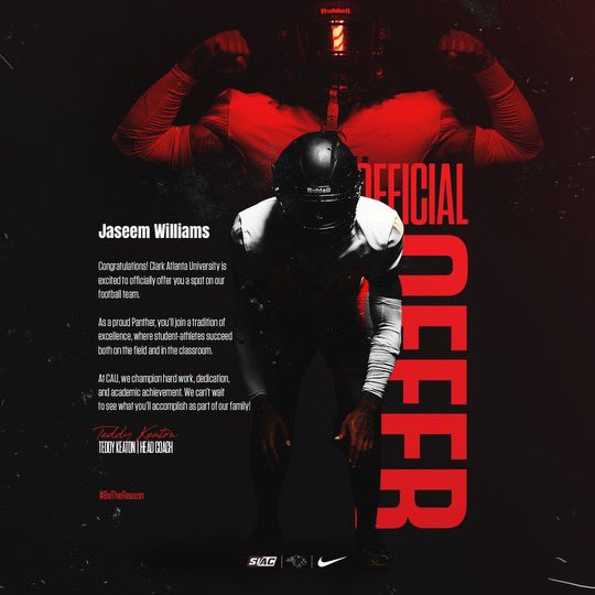 Jaseem (Shim) Williams (@shiimwill_) on Twitter photo Blessed To Be 100% Committed To Clark Atlanta University ❤️🖤🤞🏾
<a href="/teddyk95/">Teddy Keaton</a> <a href="/CoachSWill/">Coach S. Williams</a> <a href="/grindatlanta/">Kevin Pope</a> <a href="/WgordonCoach/">Coach Gordon</a> Blessed To Be 100% Committed To Clark Atlanta University ❤️🖤🤞🏾
<a href="/teddyk95/">Teddy Keaton</a> <a href="/CoachSWill/">Coach S. Williams</a> <a href="/grindatlanta/">Kevin Pope</a> <a href="/WgordonCoach/">Coach Gordon</a>